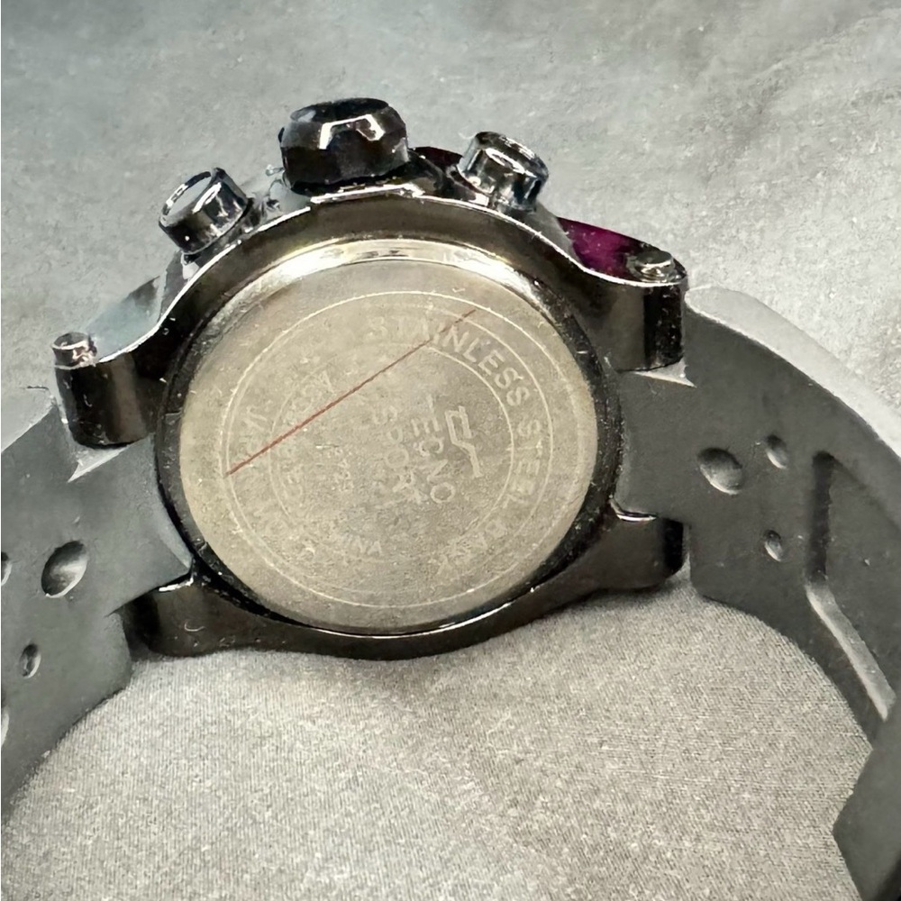 Black Men's Sport Chronograph Watch with Red Accents - Picture 8 of 9